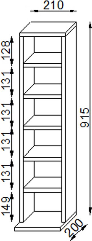 Armoire CD DVD casier de meuble Elementa (Noir)