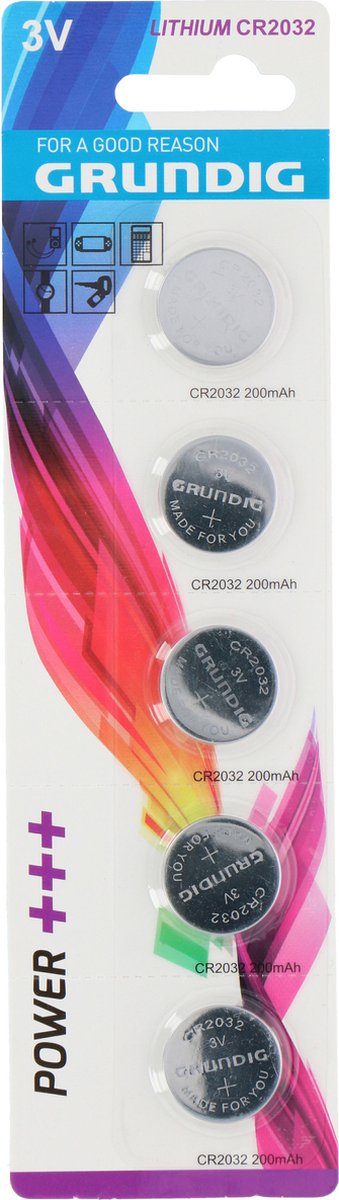 Grundig Batterij knoopcel CR2032 5 stuks
