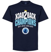 City Back to Back Champions T-Shirt - Navy - 4XL
