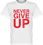 Never Give Up Liverpool T-shirt - Wit - XL