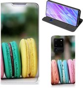 Geschikt voor Samsung Galaxy S20 Ultra Flip Style Cover Macarons