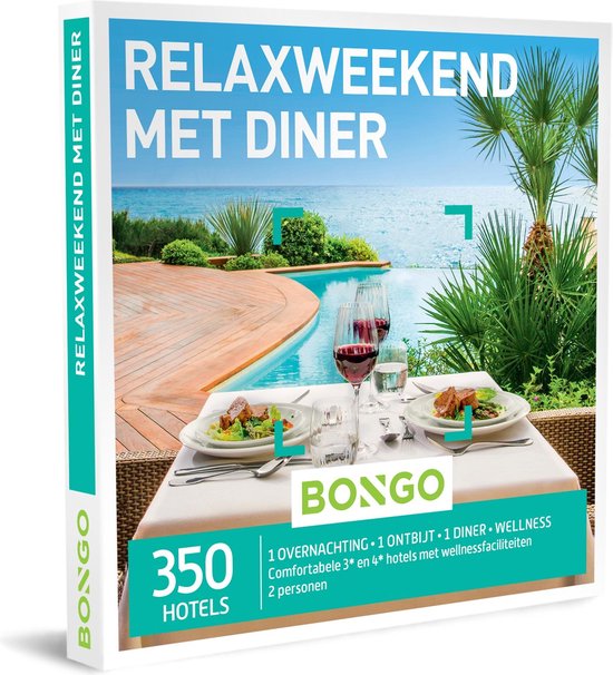 Bongo Bon - Relaxweekend met Diner Cadeaubon - Cadeaukaart cadeau voor man  of vrouw |... | bol.com