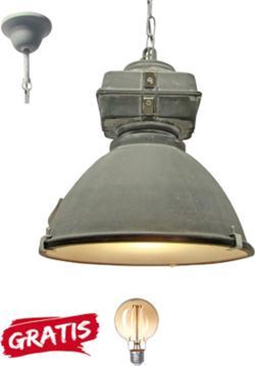 Brilliant Industriele Hanglamp Anouk 93678/70 beton 40cm incl warme lamp |  bol.com