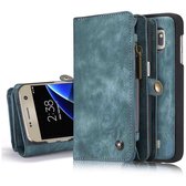 CaseMe Vintage Portemonnee Hoesje Samsung Galaxy S7 Edge - Blauw