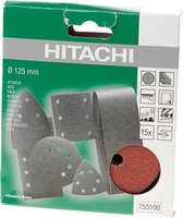Hikoki Jeu de disques abrasifs Diamètre 125 K60 / 80/120 (15 pcs)