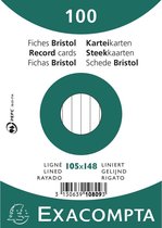 20x Pak 100 steekkaarten in folie - bristol gelijnd niet geperforeerd 105x148mm, Wit