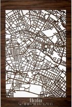 Citymap Berlijn MDF hout - 40x60 cm - Stadskaart woondecoratie - Wanddecoratie