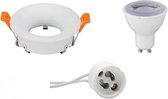 LED Spot Set - GU10 Fitting - Dimbaar - Inbouw Rond - Mat Wit - 6W - Warm Wit 3000K - Ø85mm - BES LED