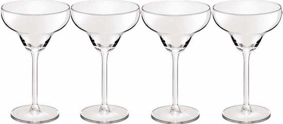 4x Cocktailglazen transparant 300 ml Margarita serie - 30 cl - Cocktail glazen - Cocktails drinken - Cocktailglazen van glas