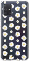 Casetastic Samsung Galaxy A71 (2020) Hoesje - Softcover Hoesje met Design - Daisies Print
