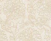 BLOEM ORNAMENTEN BEHANG - beige creme metallic - AS Creation Asian Fusion