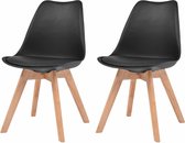 Eetkamerstoelen 2 st kunstleer zwart