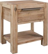 Nachtkastje met lade - Massief acaciahout - Bruin - 40x30x48 cm