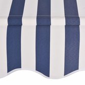Luifel handmatig uitschuifbaar 200 cm blauw en witte strepen