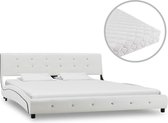 Bed met matras kunstleer wit 160x200 cm