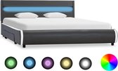 Bedframe met LED kunstleer antraciet 160x200 cm