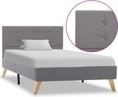 Bedframe stof lichtgrijs 100x200 cm