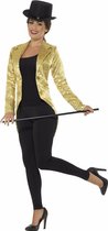 Tailcoat or avec sequins déguisement / manteau pour femme - thème or - cirque / cabaret / théâtre / défilé / spectacle tenue de robe 36-38 (S)