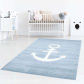 Vloerkleed kinderkamer Anker 3D - blauw 120x170 cm