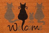 Ikado Kokosmat Welcome opdruk katten 40 x 60 cm