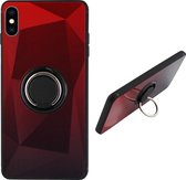 BackCover Ring / Magneet Aurora iPhone Xs Rood+Zwart
