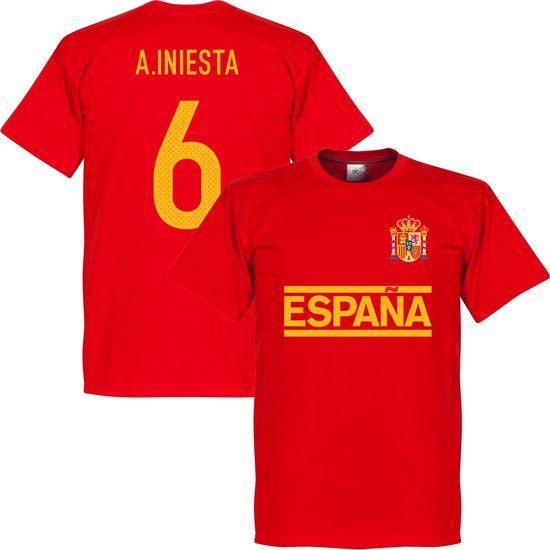 Communistisch tyfoon Aan het liegen Spanje Iniesta Team T-Shirt - L | bol.com