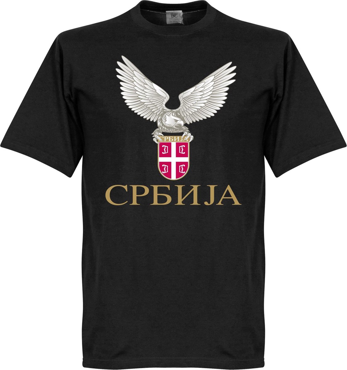 Servië Crest T-Shirt - Zwart - L