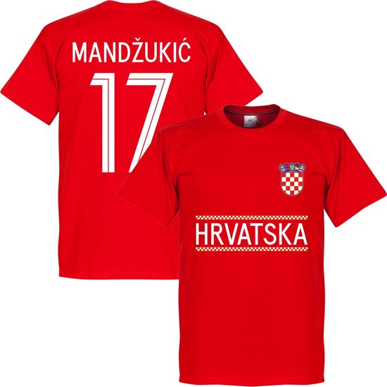 Kroatië Mandzukic 17 Team T-Shirt - Rood  - L