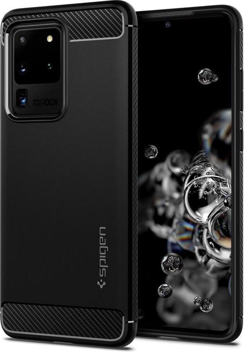 Spigen Rugged Armor Samsung Galaxy S20 Ultra Hoesje Zwart