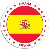 10x Spanje sticker rond 14,8 cm - Spaanse vlag - Landen thema decoratie feestartikelen/versieringen
