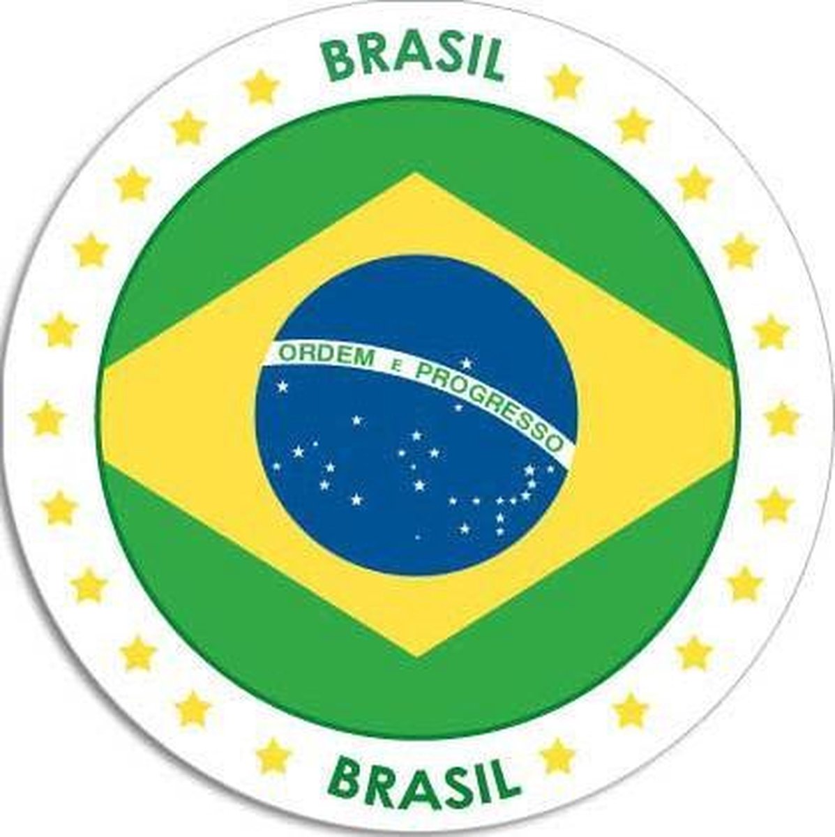 BRESIL  BRASIL DRAPEAU TONG BRESILIENNE 10cm AUTOCOLLANT STICKER AUTO TA040 