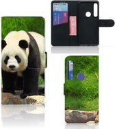Housse en Cuir Premium Flip Case Portefeuille Etui pour Motorola One Action Portefeuille Panda Cadeau d'anniversaire