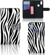 Etuis Portefeuille Compatible avec Cuir Flip Cover Fermeture magnétique pour Xiaomi Mi Mix 2s Coque Zèbre