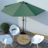 Balkonparasol half met aluminium paal 300x150 cm groen