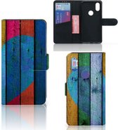 Xiaomi Mi Mix 2s Book Style Case Wood Heart