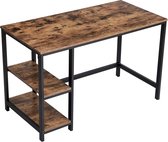 MrMarketplace Bureau - Computertafel met 2 planken - Industrieel - Bruin - 120 x 75 x 60 cm