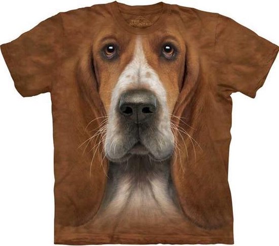 The Mountain T-shirt Basset Hound Face T-shirt unisexe Taille XL