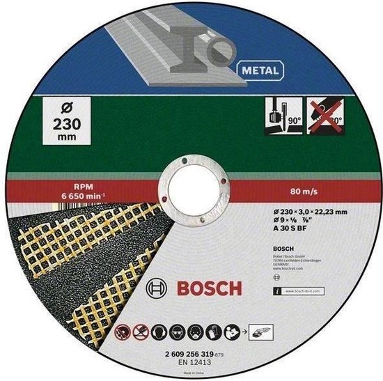 Bosch slijpschijf - Voor metaal - 230 x 3 mm - recht - Bosch
