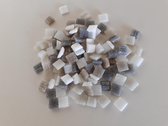 Mozaïek steentjes 1x1 cm Grijs/wit mix 300 gram