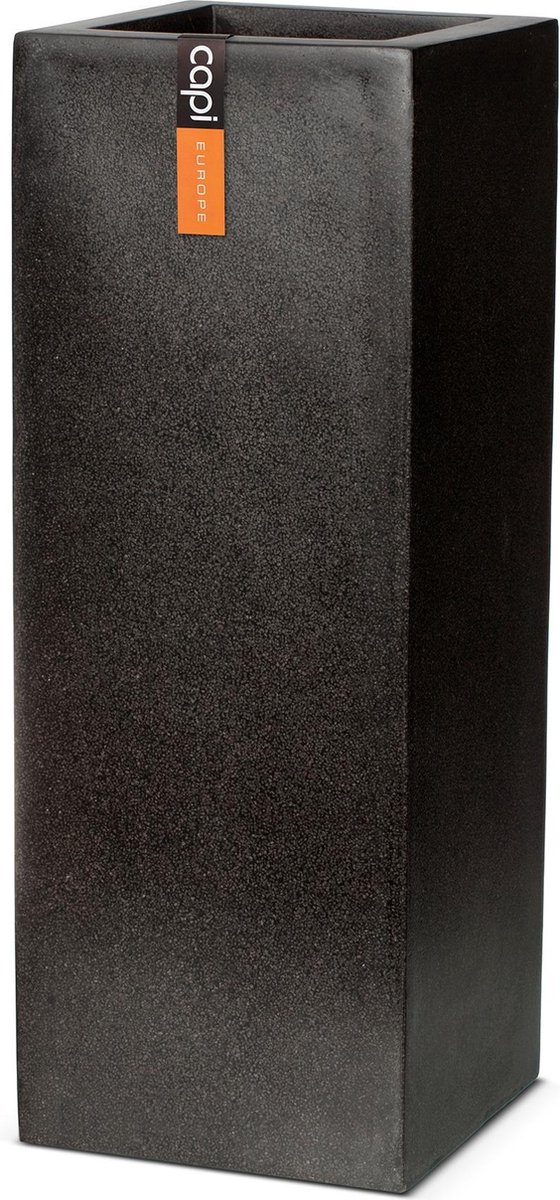 Capi Europe Pot de fleurs rectangulaire Terrazzo - 25x25x67 - Noir