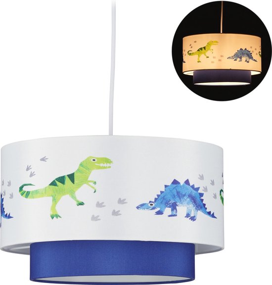 resterend desinfecteren hoekpunt Relaxdays dino hanglamp kinderkamer - kinderlamp - dinosaurus - babykamer -  kinderhanglamp | bol.com