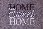 Ikado Droogloopmat grijs Home sweet home 40 x 60 cm