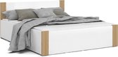 2 persoons bed 140x200 cm - Pijnboom/wit - zonder matras
