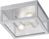 LED Tuinverlichting - Tuinlamp Plafond - Trion Garinola - E27 Fitting - 2-lichts - Mat Grijs - Aluminium