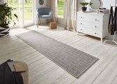 Loper binnen & buiten sisal-look Nature - grijs/antraciet 80x350 cm