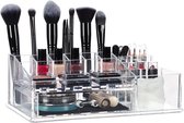 Relaxdays make-up organizer - sieradenkist - cosmeticabox - lippenstifthouder - acrylbox - doorzichtig
