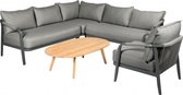 Tierra Outdoor Loungeset Pep - Hoekbank met loungestoel en tafel - 5-delig - Charcoal