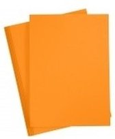 5x Oranje kartonnen vel A4 - Hobbypapier - Knutselmaterialen