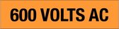 600 volts AC sticker 80 x 20 mm