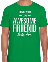 Awesome friend cadeau t-shirt groen heren 2XL